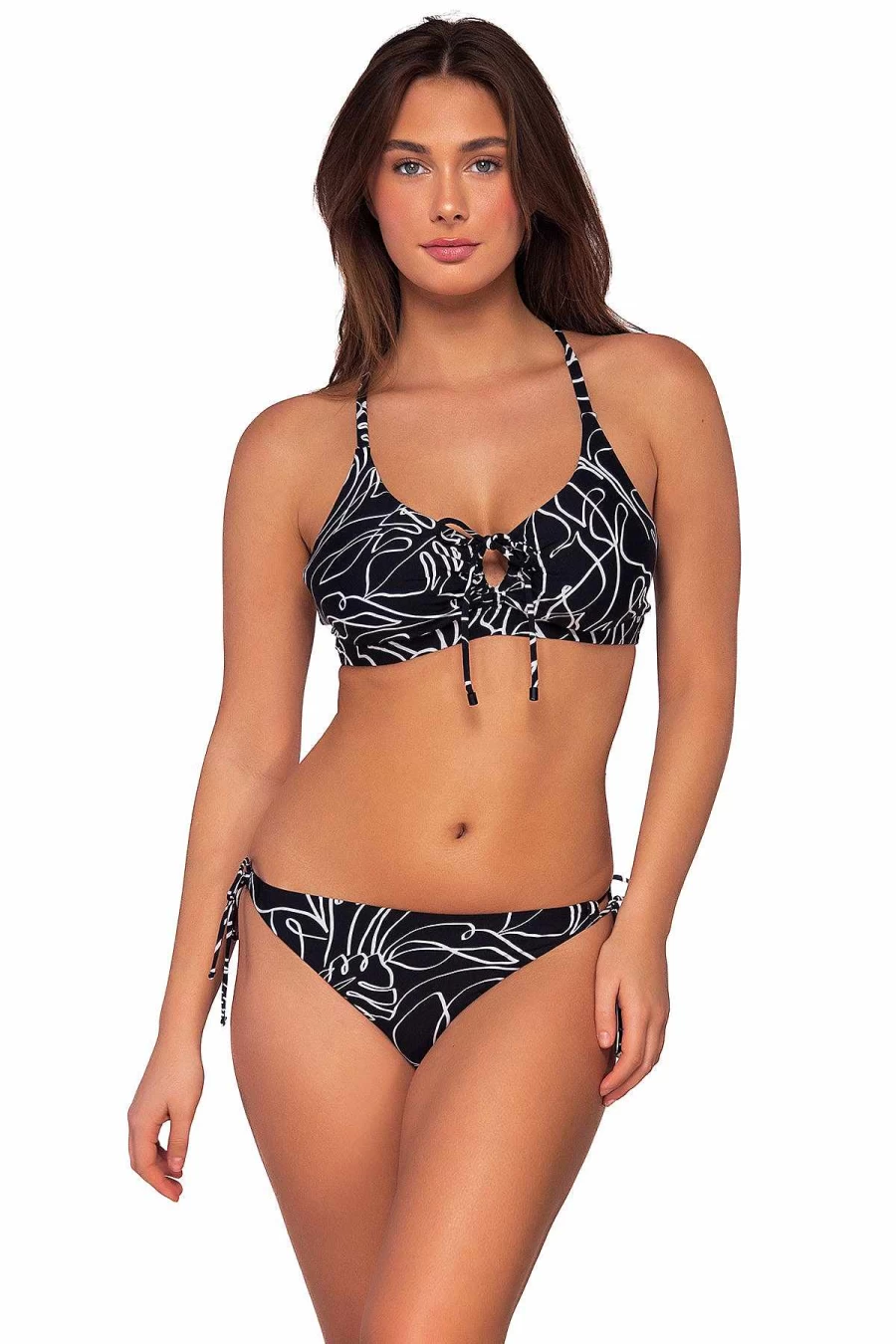 Alpine Butterfly Swim Women's Kauai Keyhole Top - Stylish Sunset Print Lost Palms Design