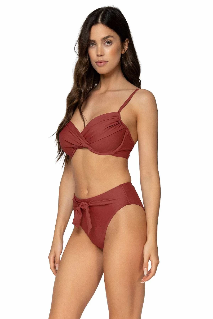 Alpine Butterfly Swim Women's Tuscan Red Underwire Crossroads Bikini Top