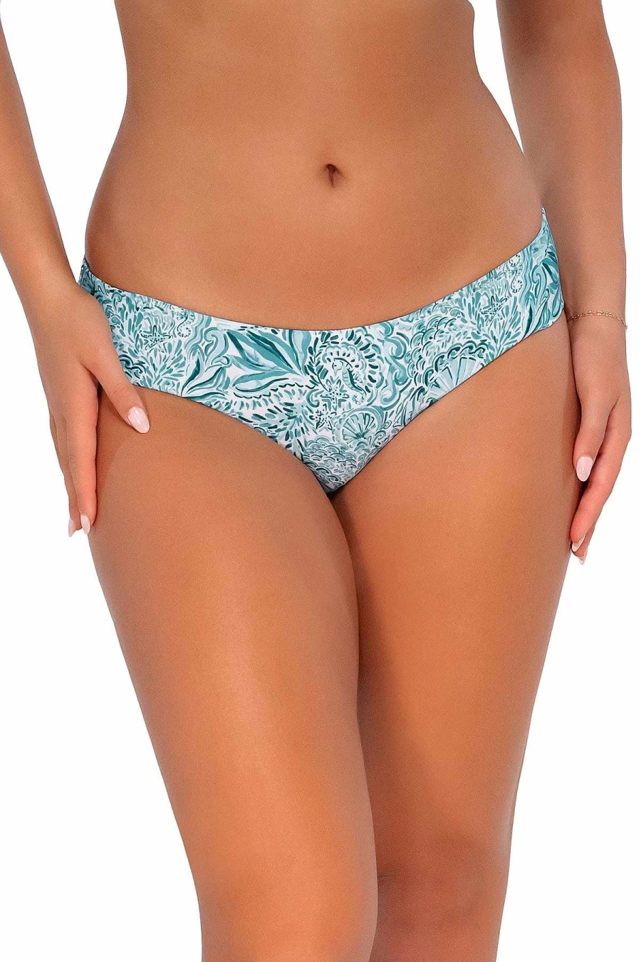 Alpine Butterfly Swim Women's Reversible Hipster Bottom - Sunsets By The Sea Alana Beach Shorts