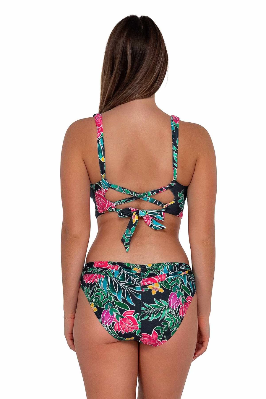 Alpine Butterfly Swim Women's Elsie Top - Twilight Blooms Sunset Print Beachwear
