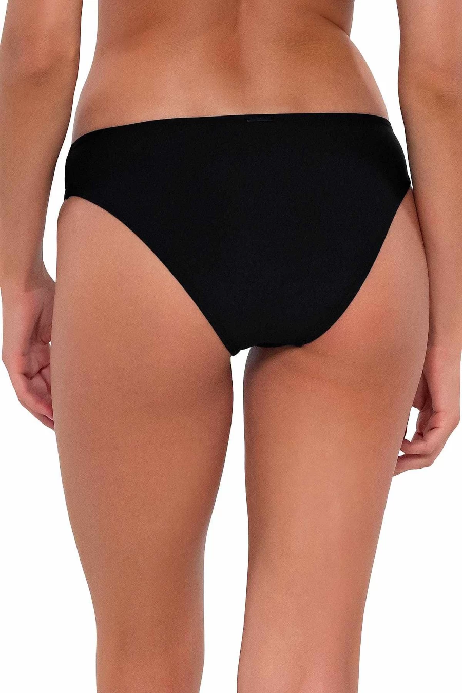 "Alpine Butterfly Swim Women's Black Collins High-Waisted Hipster Bottom - Sunset Print Swimwear"