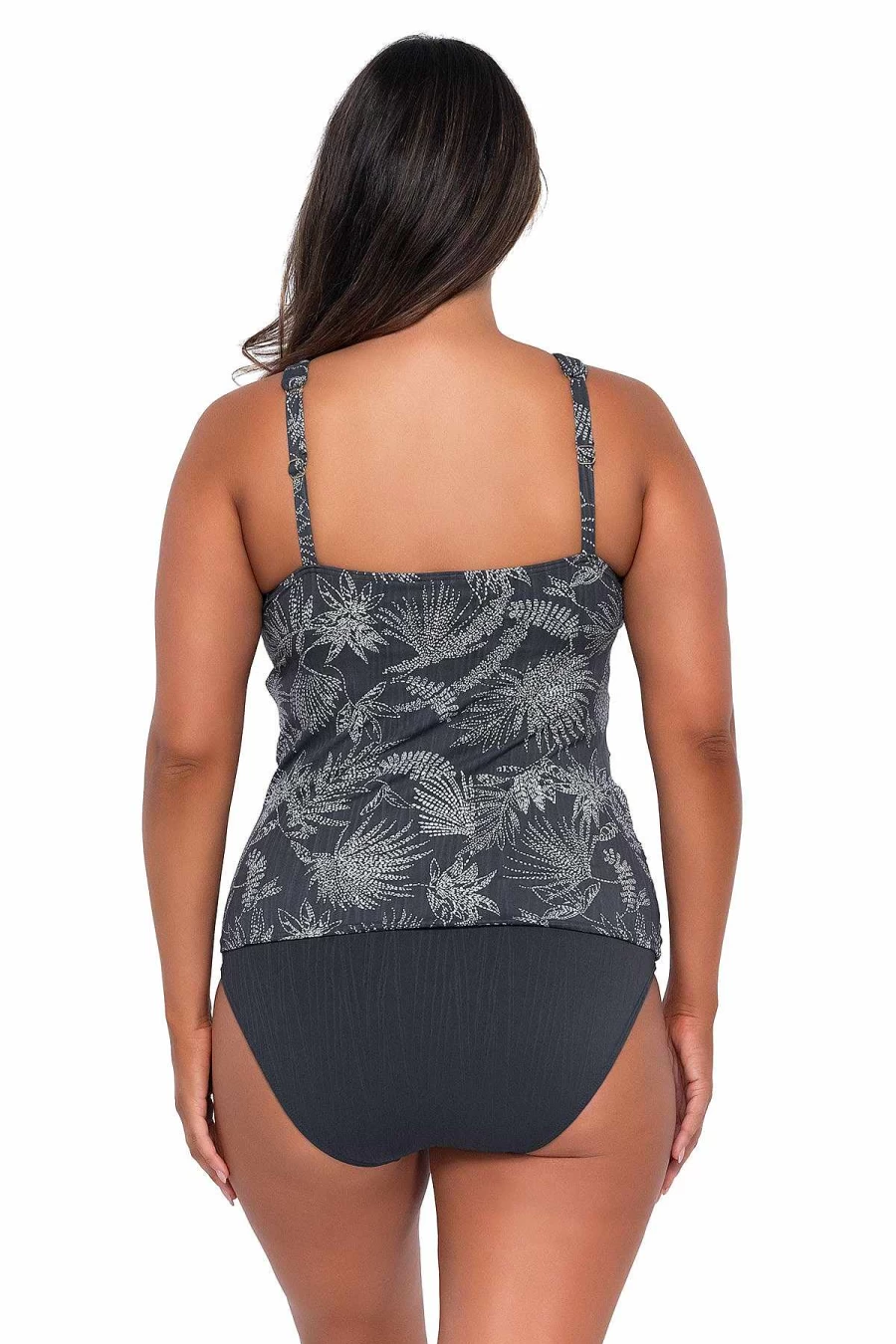 Alpine Butterfly Swim Women's Seagrass Texture Tankini Top - Sunset Escape Design