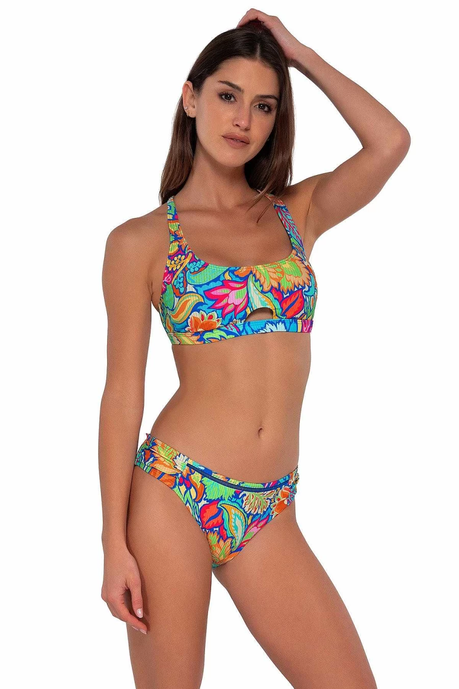 "Alpine Butterfly Swim Women's Audra Hipster Bottom - Fiji Sandbar Sunset Print Bikini"