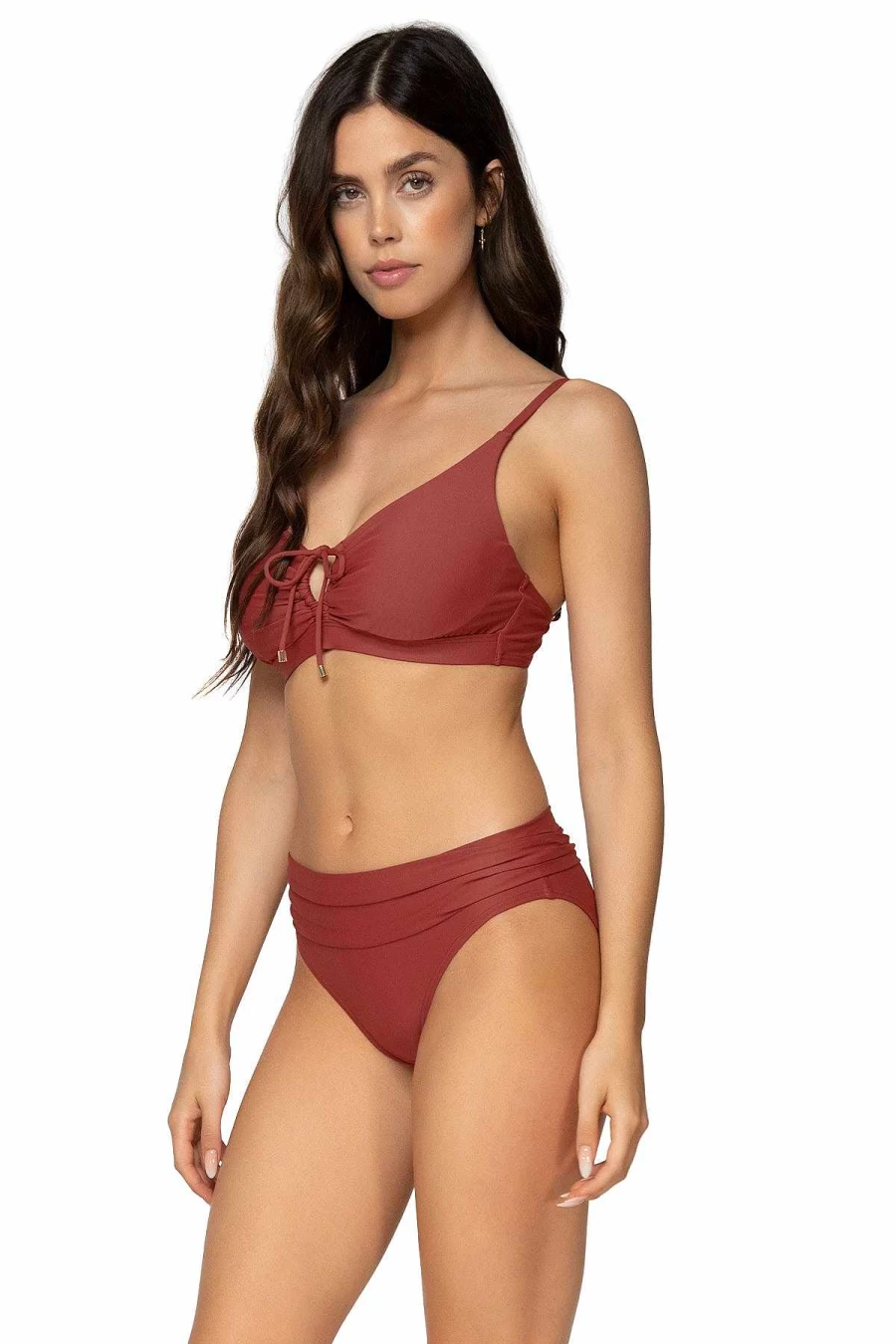 Alpine Butterfly Swim Women's Tuscan Red Kauai Keyhole Sunset Top