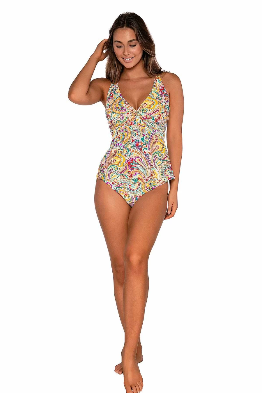 "Alpine Butterfly Swim Women's Phoenix Forever Sunset Print Tankini Top"