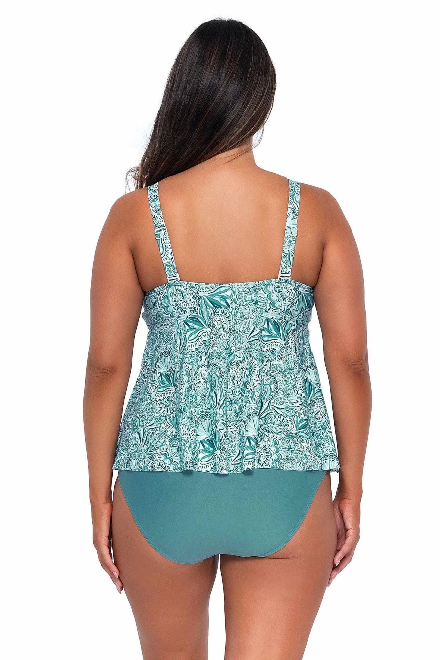 "Alpine Butterfly Swim Women's Marin Tankini Top - Sunset Escape Beachwear"