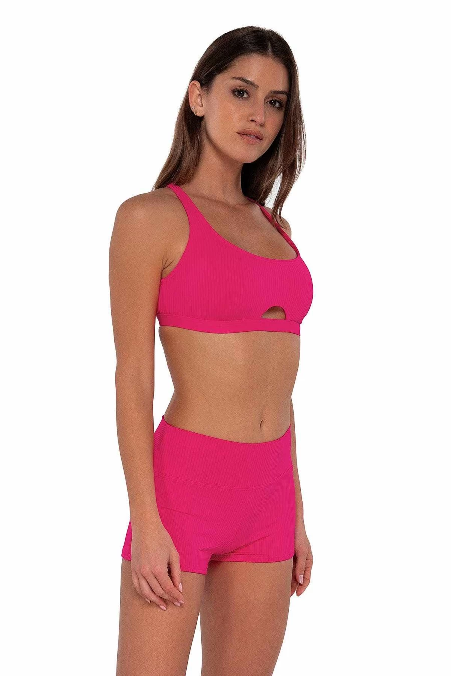 Alpine Butterfly Swim Women's Kinsley Sunset Begonia Sandbar Rib Swim Shorts