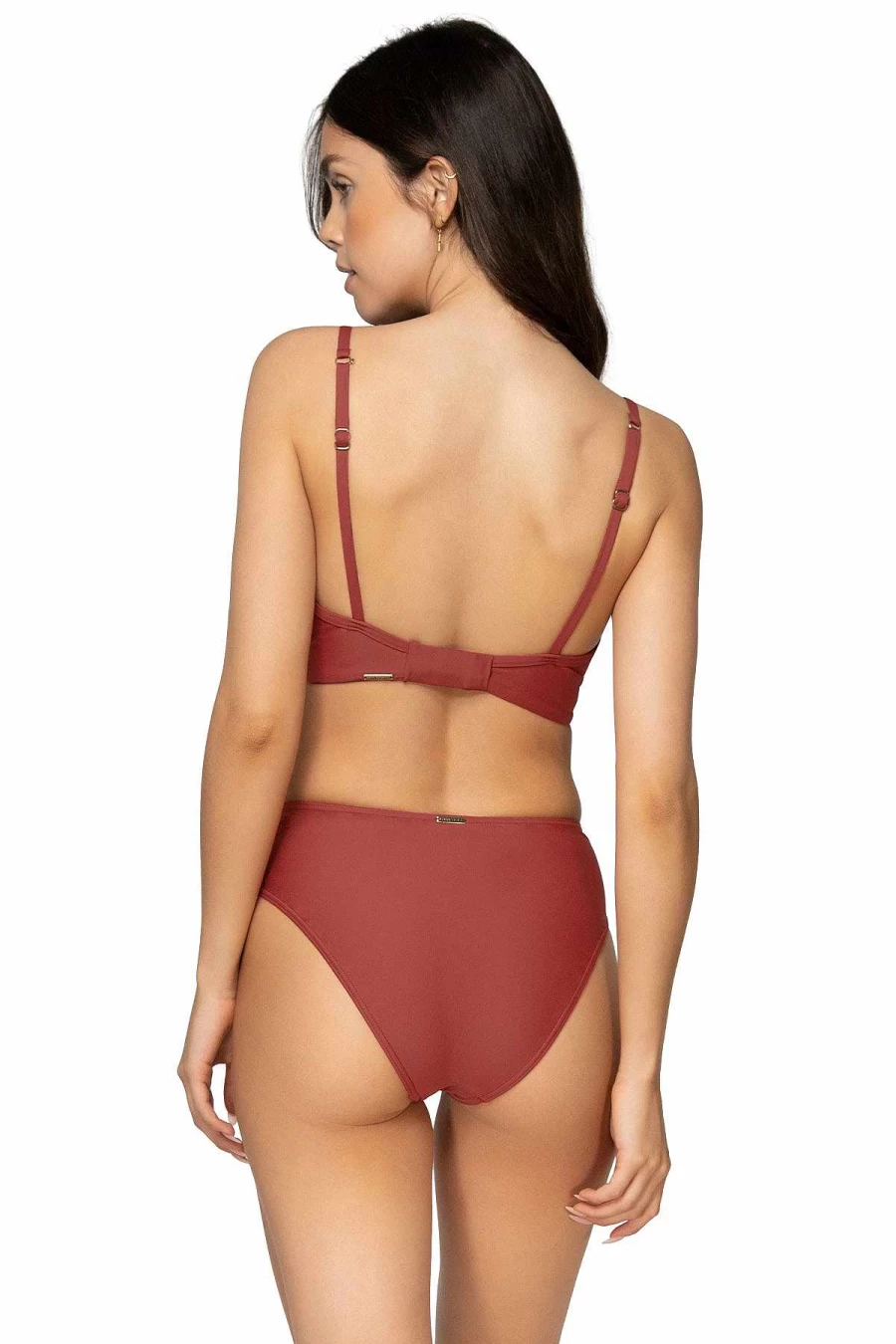"Alpine Butterfly Swim Women's Tuscan Red Sunset Underwire Crossroads Bikini Top"