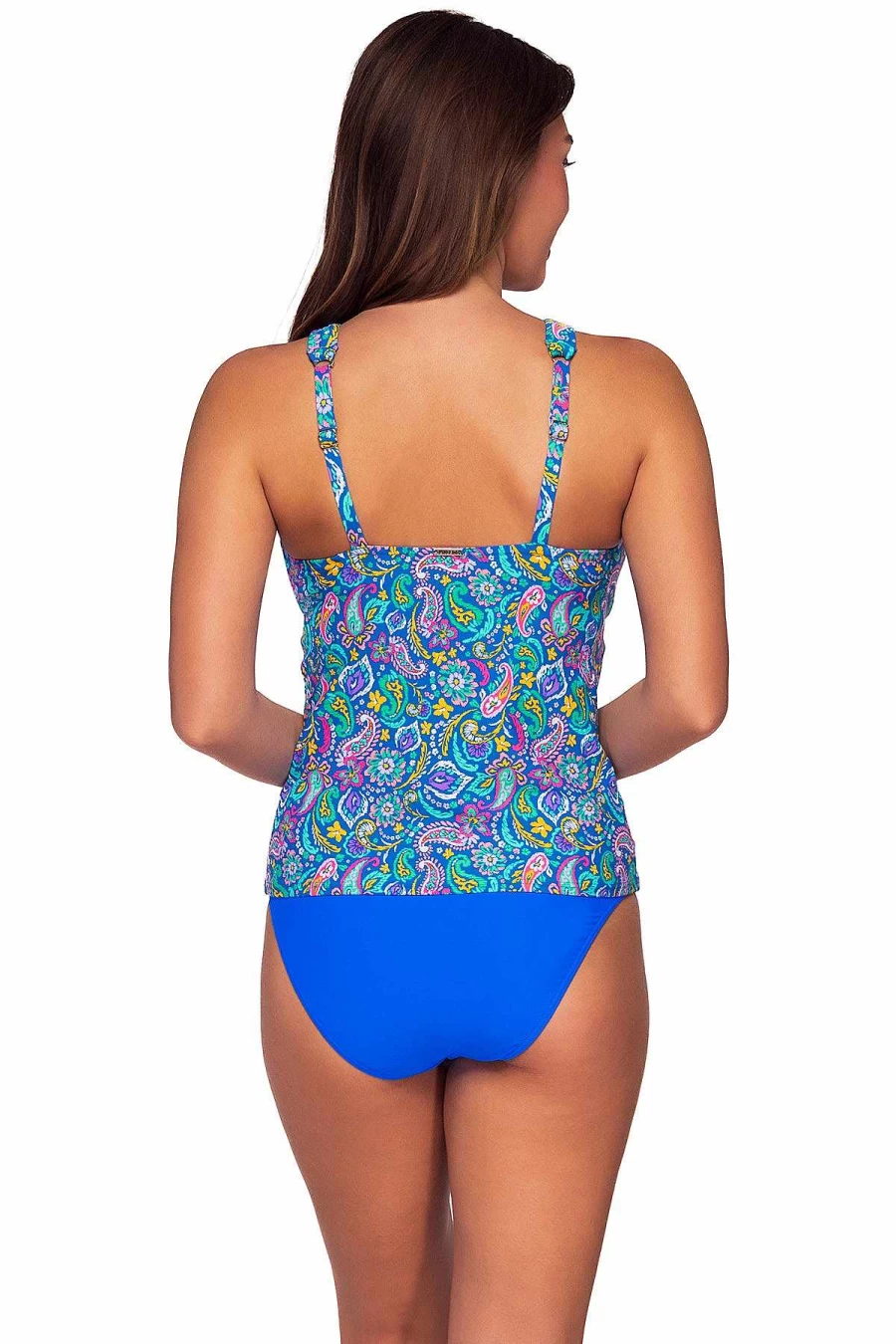 Alpine Butterfly Swim Women's Elsie Tankini Top - Persian Sky Sunset Print