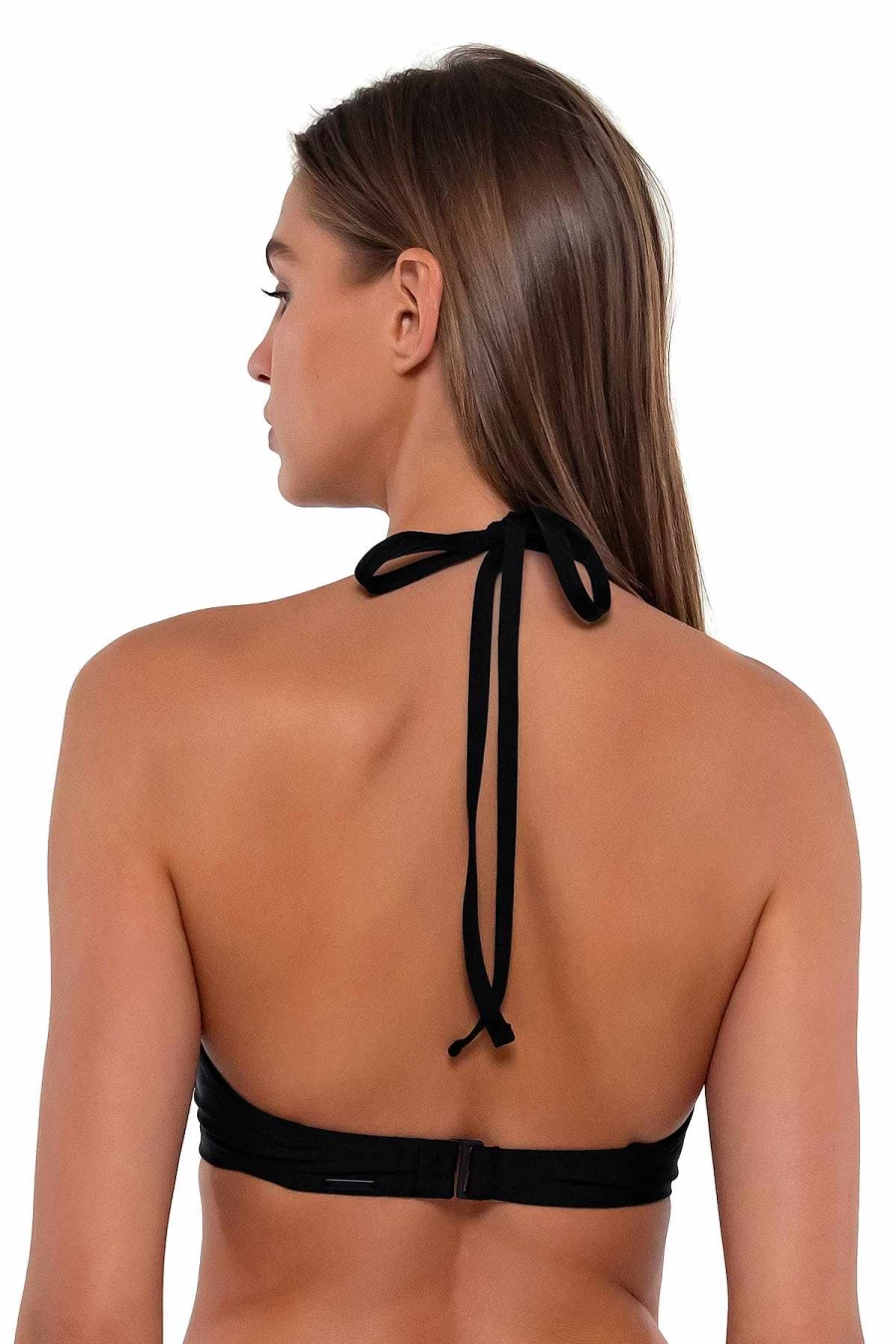 Alpine Butterfly Swim Women's Brooke U-Wire Bikini Top - Black Sunset Print