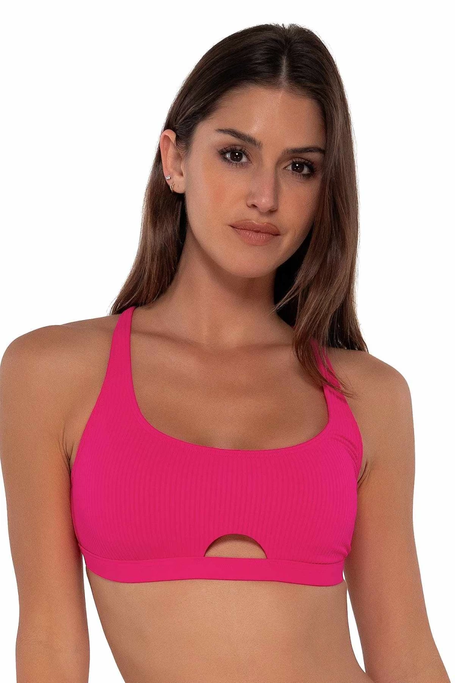 Alpine Butterfly Swim Women's Sunsets Begonia Bralette Top - Sandbar Rib Design