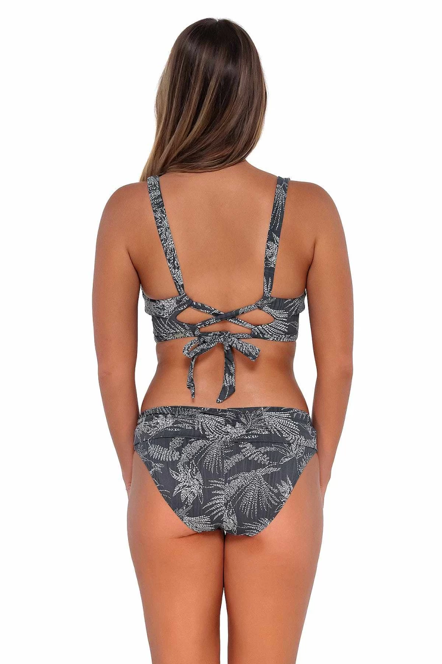 "Alpine Butterfly Swim Women's Seagrass Texture Elsie Top - Stylish Sunset Fanfare Design"