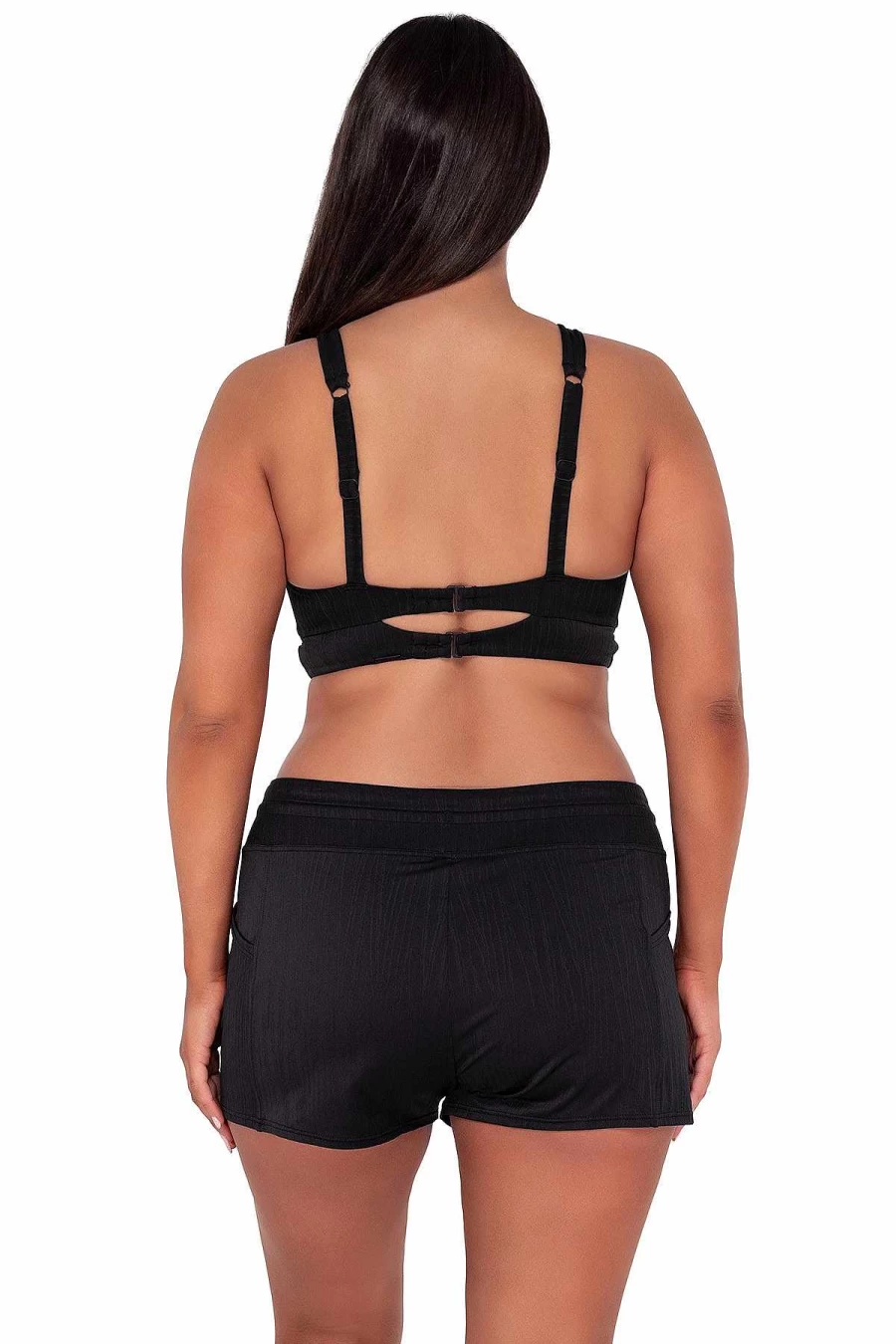 Alpine Butterfly Swim Women's Danica Top - Black Seagrass Texture Sunset Design